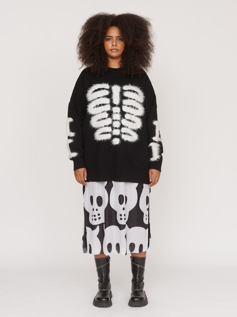 Skeleton Knit Jumper Lazy Oaf