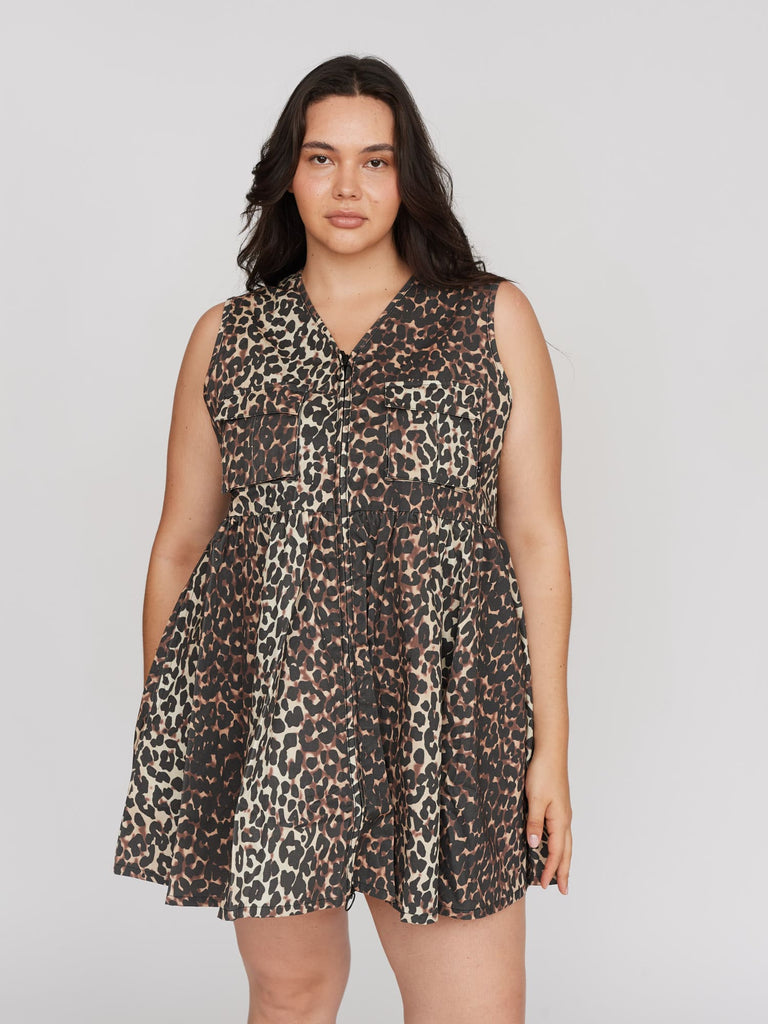 Leopard Gilet Mini Dress – Lazy Oaf