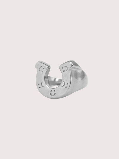 LO x Good Daze Happy Sad Lucky Horseshoe Ring Silver