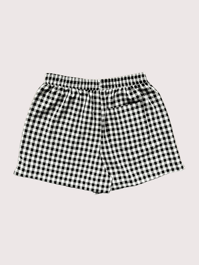 Black Grin and Bear It Gingham Shorts