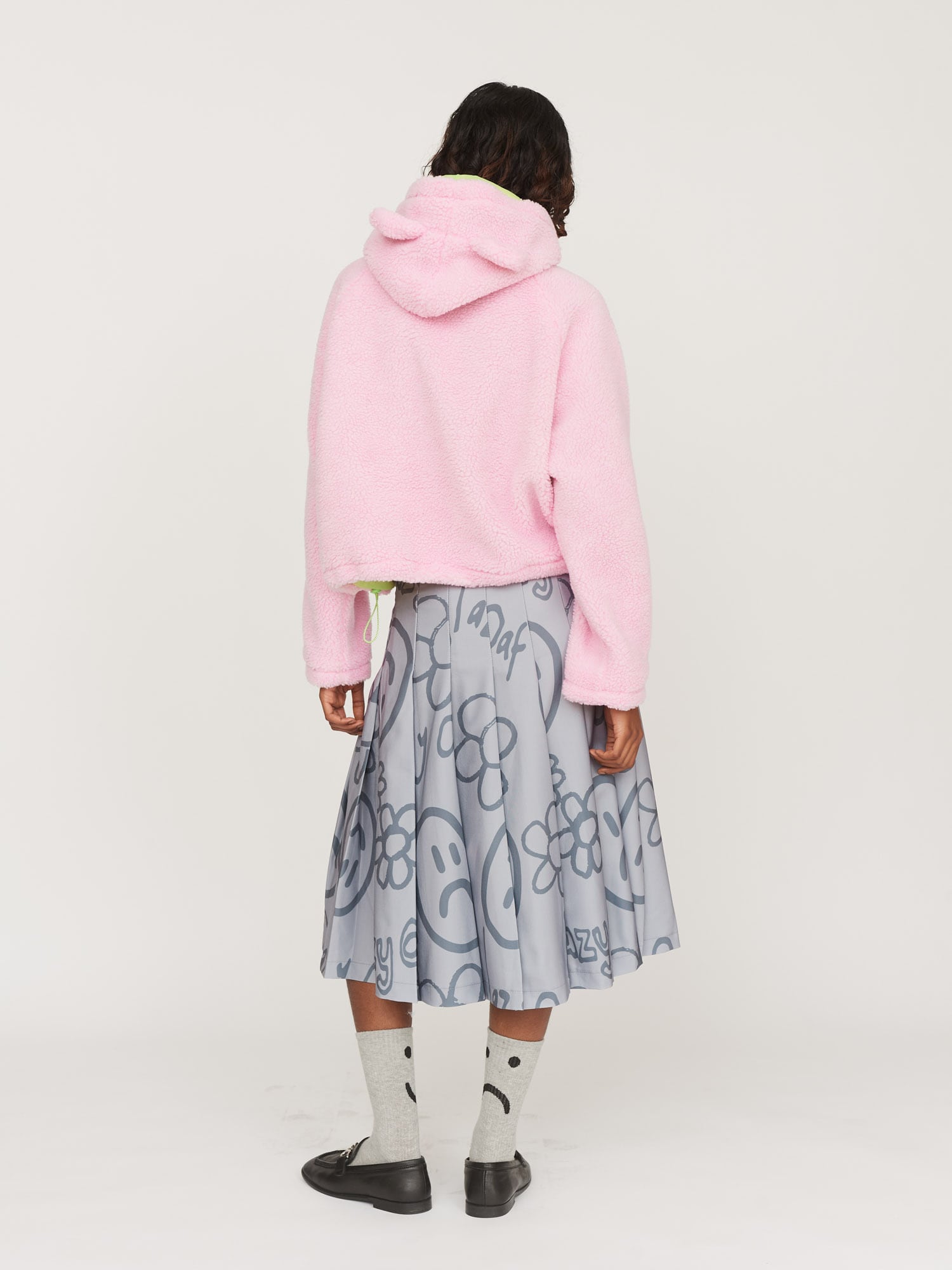 Lazy oaf pink polar fleece zip sweat hotsell