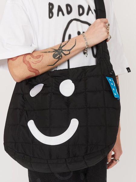 Happy Sad Black Quilted Shoulder Bag – Lazy Oaf