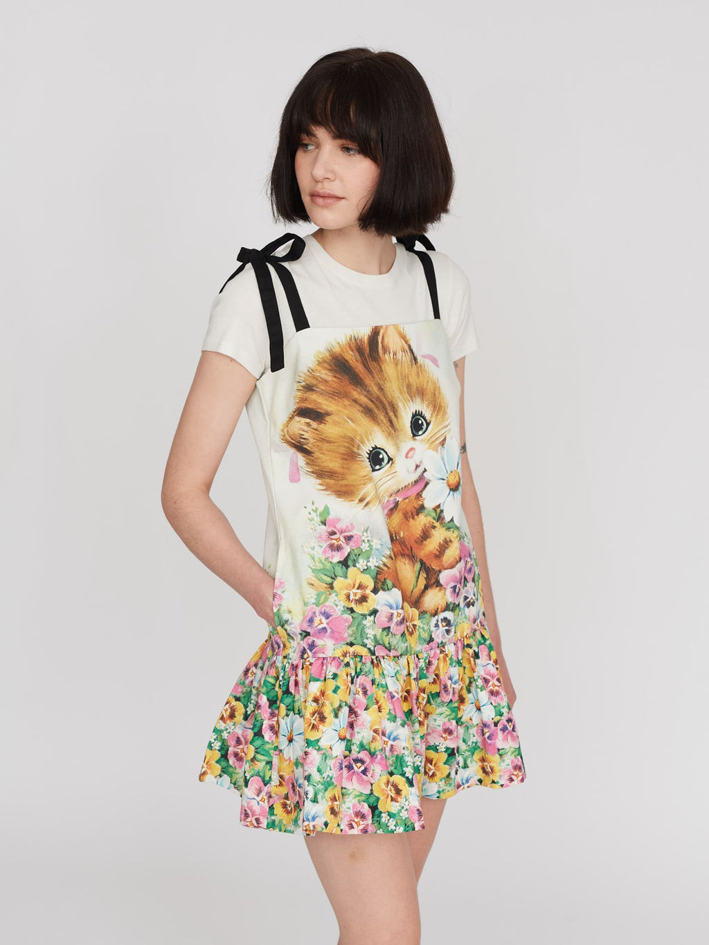 Picking Flowers Kitten Dress