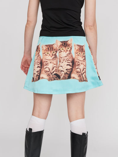 Cat Pals Wrap Mini Skirt