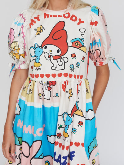 LO - My Melody Patchwork Smock Dress