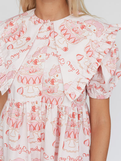 LO - My Melody Ruffle Collar Dress