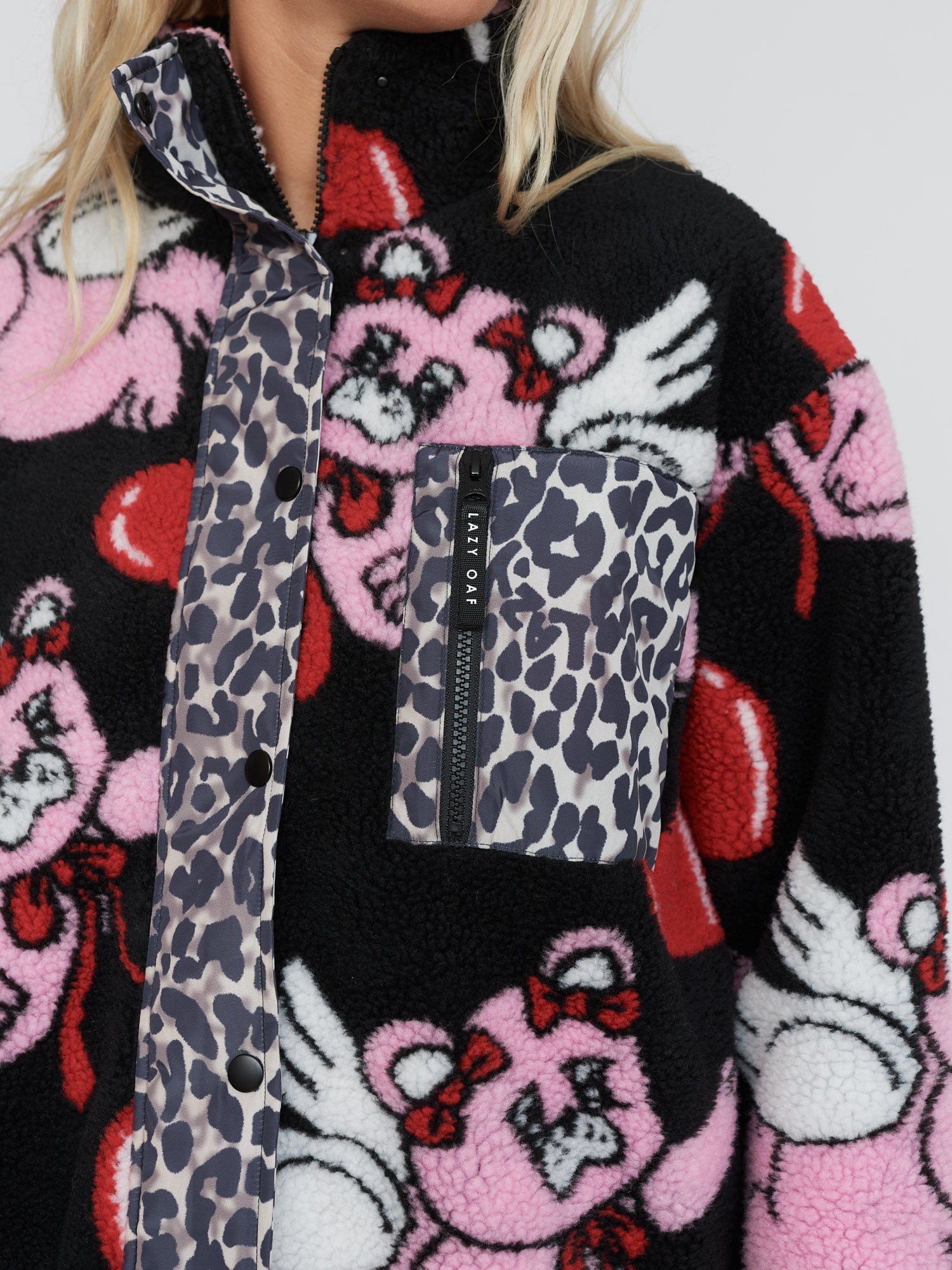 LAZY OAF PINK FUZZY BEAR selling WITH ME FACE SWEATER