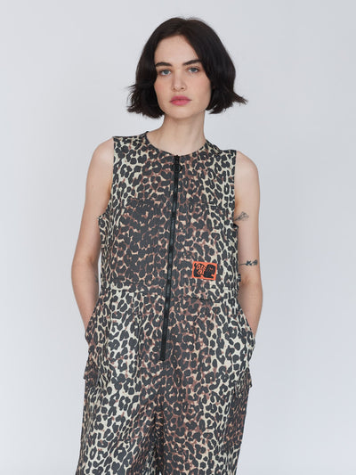 Leopard Gilet Jumpsuit