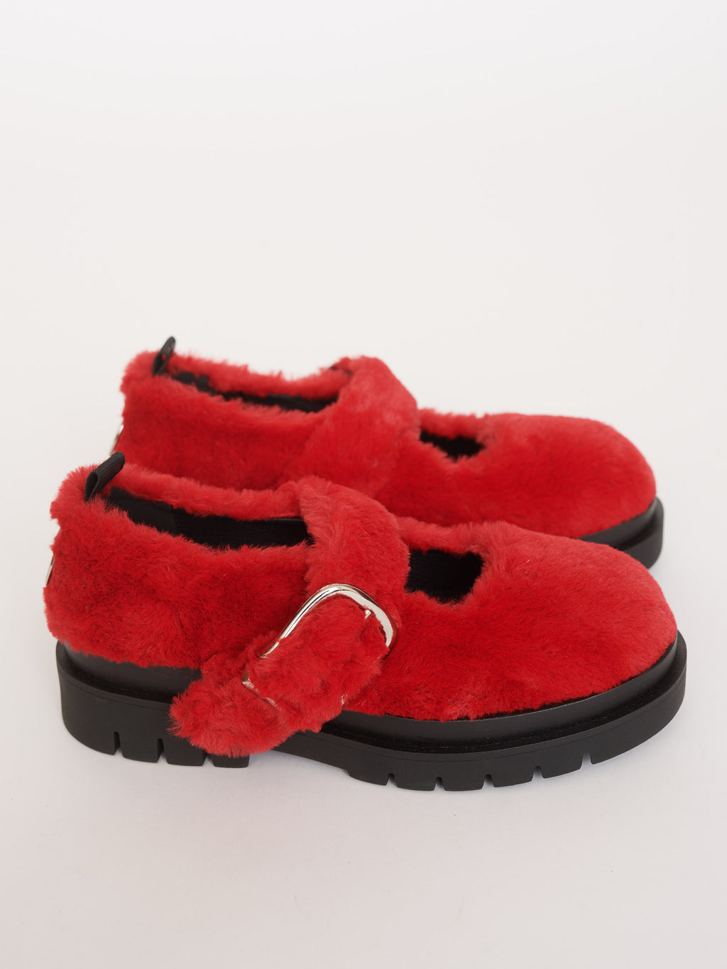 LO x Rhi Dancey Red Faux Fur Mary Janes