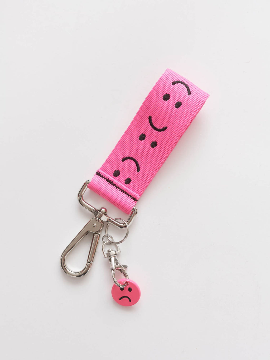 Pink Happy Sad Keyring