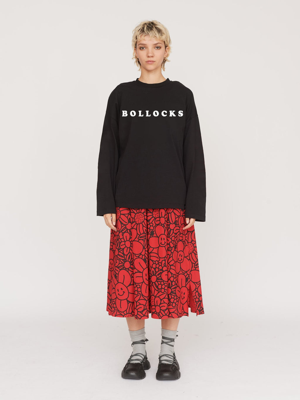 Black Long Sleeve Bollocks Tee – Lazy Oaf