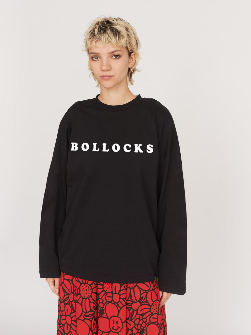 Black Long Sleeve Bollocks Tee