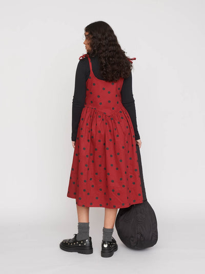 Polka Dot Tie Shoulder Dress