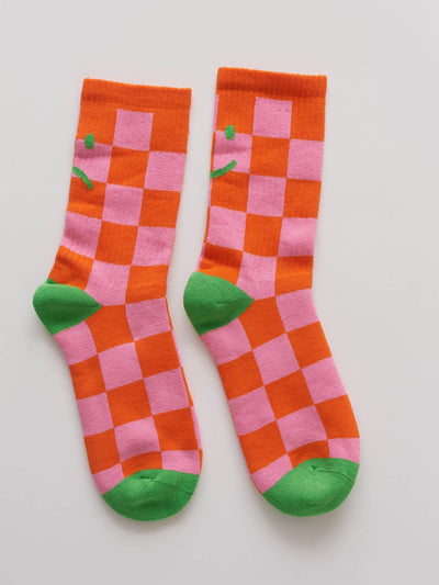 Checkerboard Happy Sad Socks