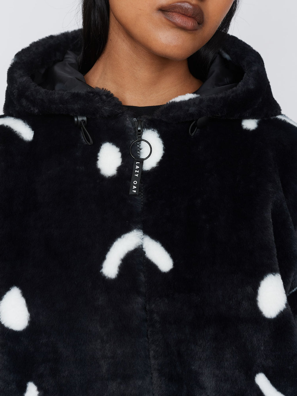 Happy Sad Faux Fur Jacket