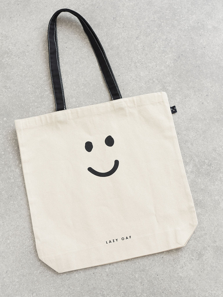 Lazy Oaf Natural Happy Sad Tote Bag