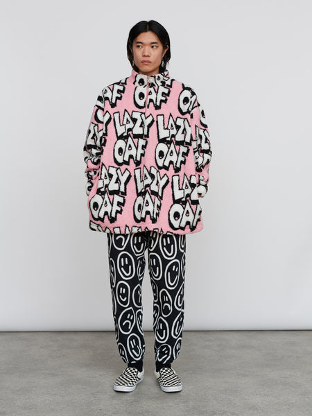 Lazy oaf pink sale polar fleece zip sweat