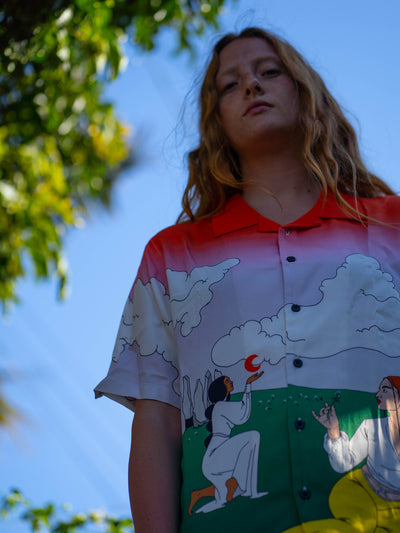 LO x Laura Callaghan Worship The World Bowling Shirt