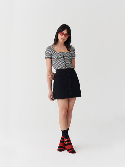 Lazy Oaf Cherry Boob Gingham Top