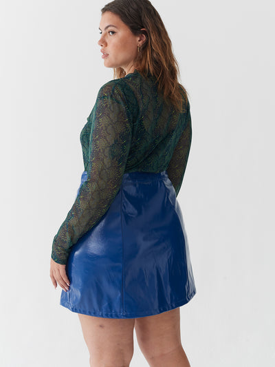 Lazy Oaf Feeling Blue Vinyl Skirt