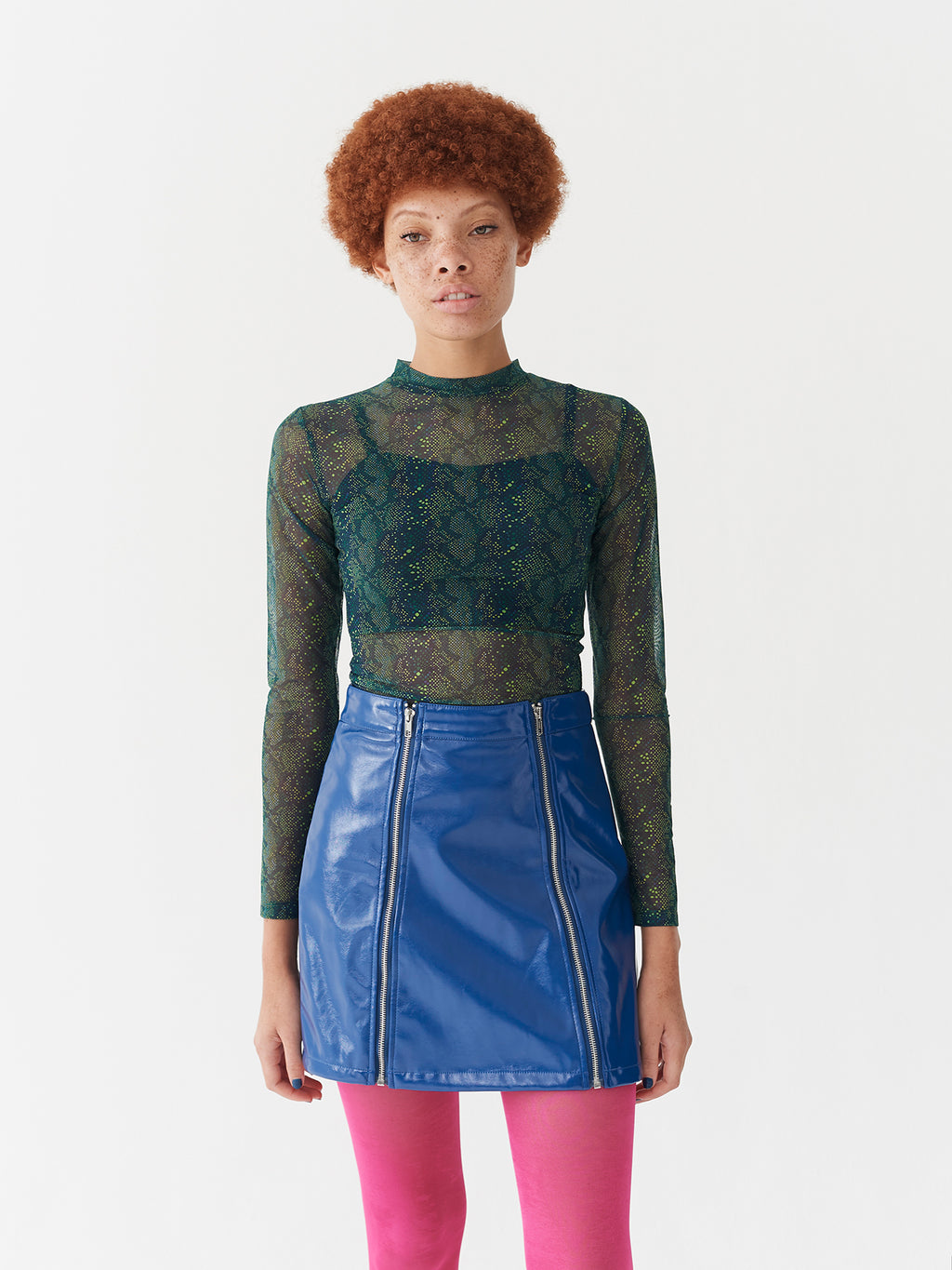 Lazy Oaf Feeling Blue Vinyl Skirt