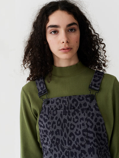 Lazy Oaf Grey Leopard Pinafore Dress