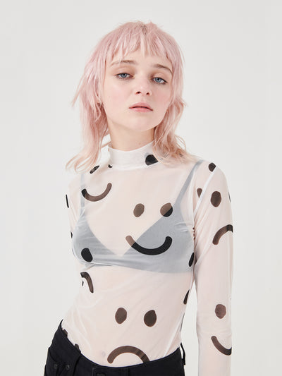 Lazy Oaf Happy Sad Sheer Top