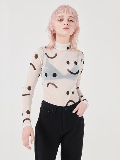 Lazy Oaf Happy Sad Sheer Top