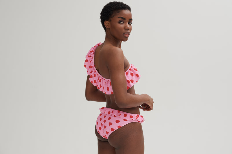 Lazy Oaf Ruffle Heart Bikini Bottoms