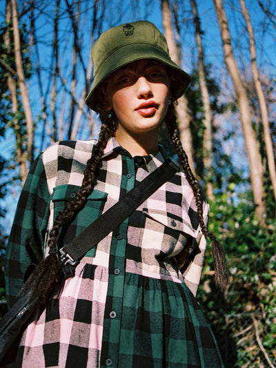 Lazy Oaf Mixed Check Shirt Dress