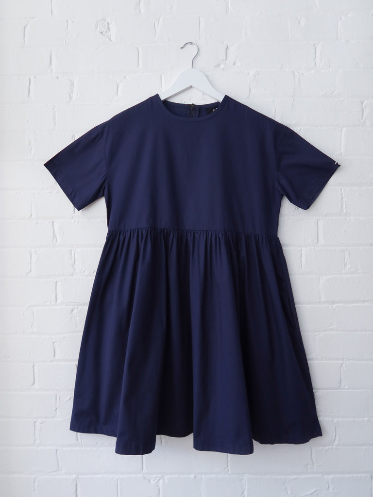 LO Woven Sally Dress - Navy Blue – Lazy Oaf