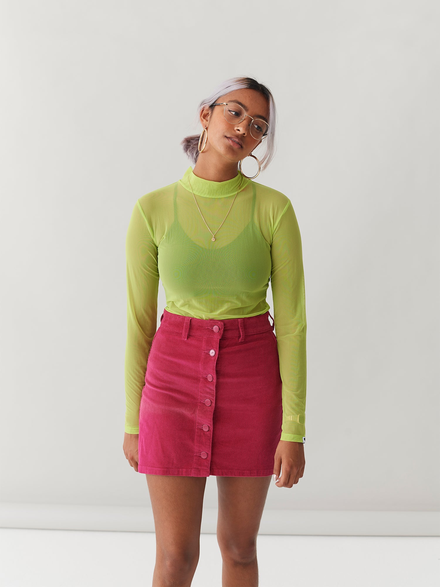 Pink cord outlet skirt warehouse