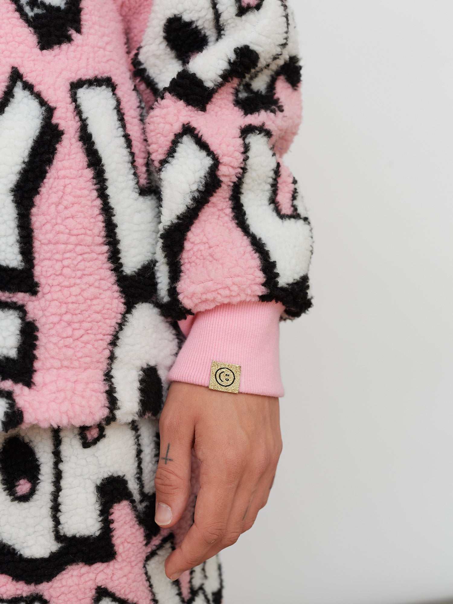 Lazy oaf pink sale polar fleece zip sweat