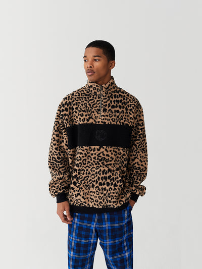 Lazy Oaf Leopard Half Zip Fleece