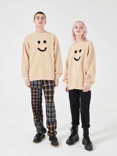 Lazy Oaf Mood Unisex Crew Neck Sweatshirt - Beige